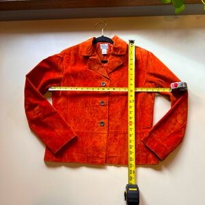 Orange suede leather ladies jacket in perfect condition, Chicos size 0